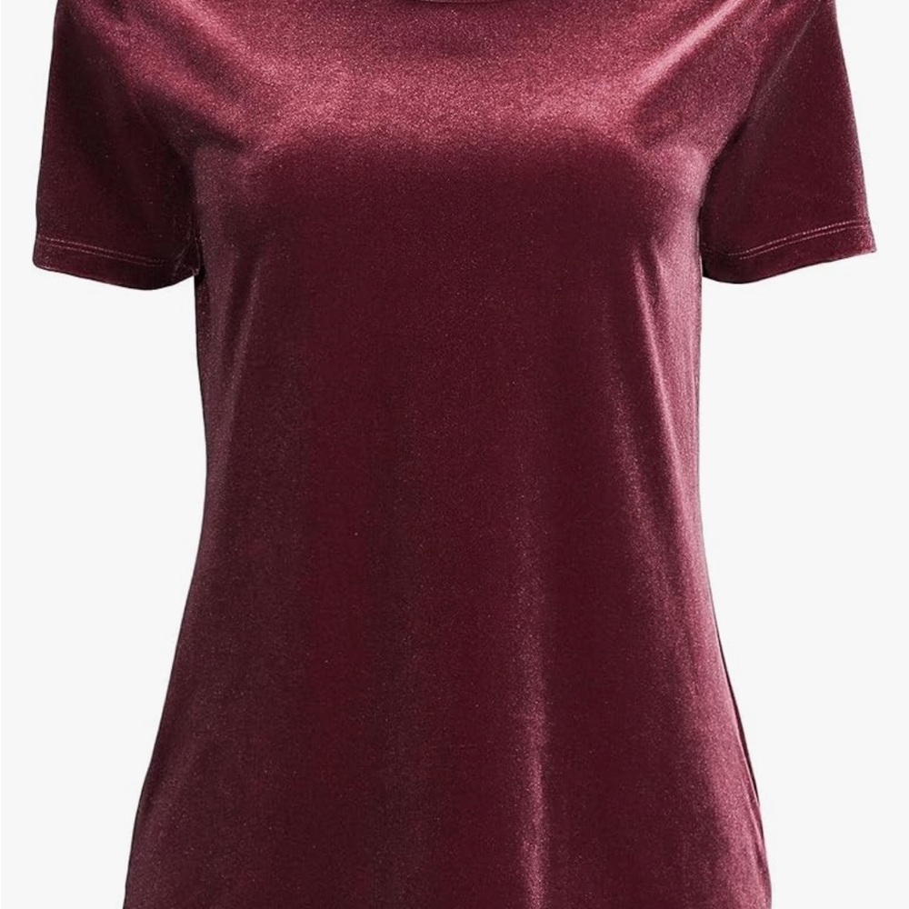 NWOT Land’s End Velvet Short-Sleeve Crew Neck Top